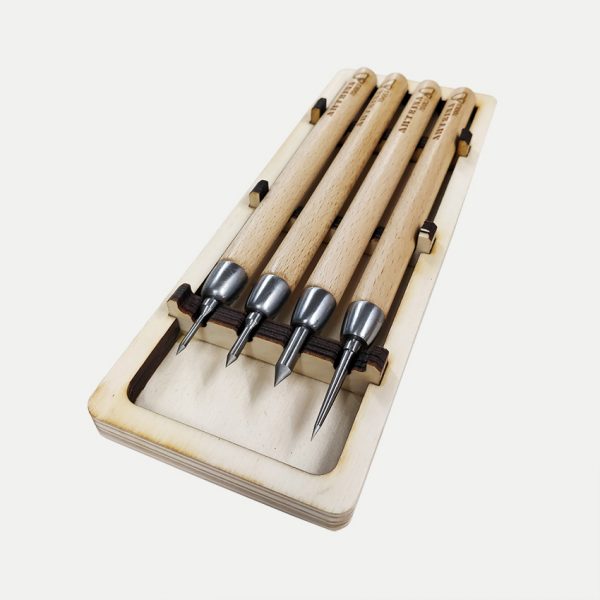 Boxed Set of 4 Professional Drypoints Arteina Etching tools 