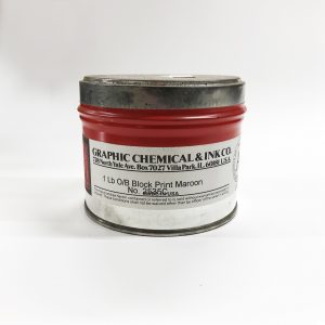 Sale Graphic Chemical Oil Based Block Print Maroon 1lb tin